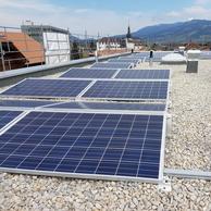 Installation photovoltaïque sur toit plat - Construction de 2 immeubles en PPE Minergie P-Eco