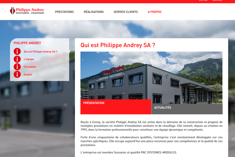 Nouveau site Philippe Andrey SA